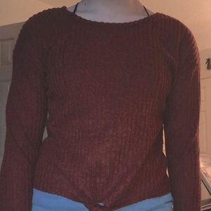 mudd light sweater shirt front tie